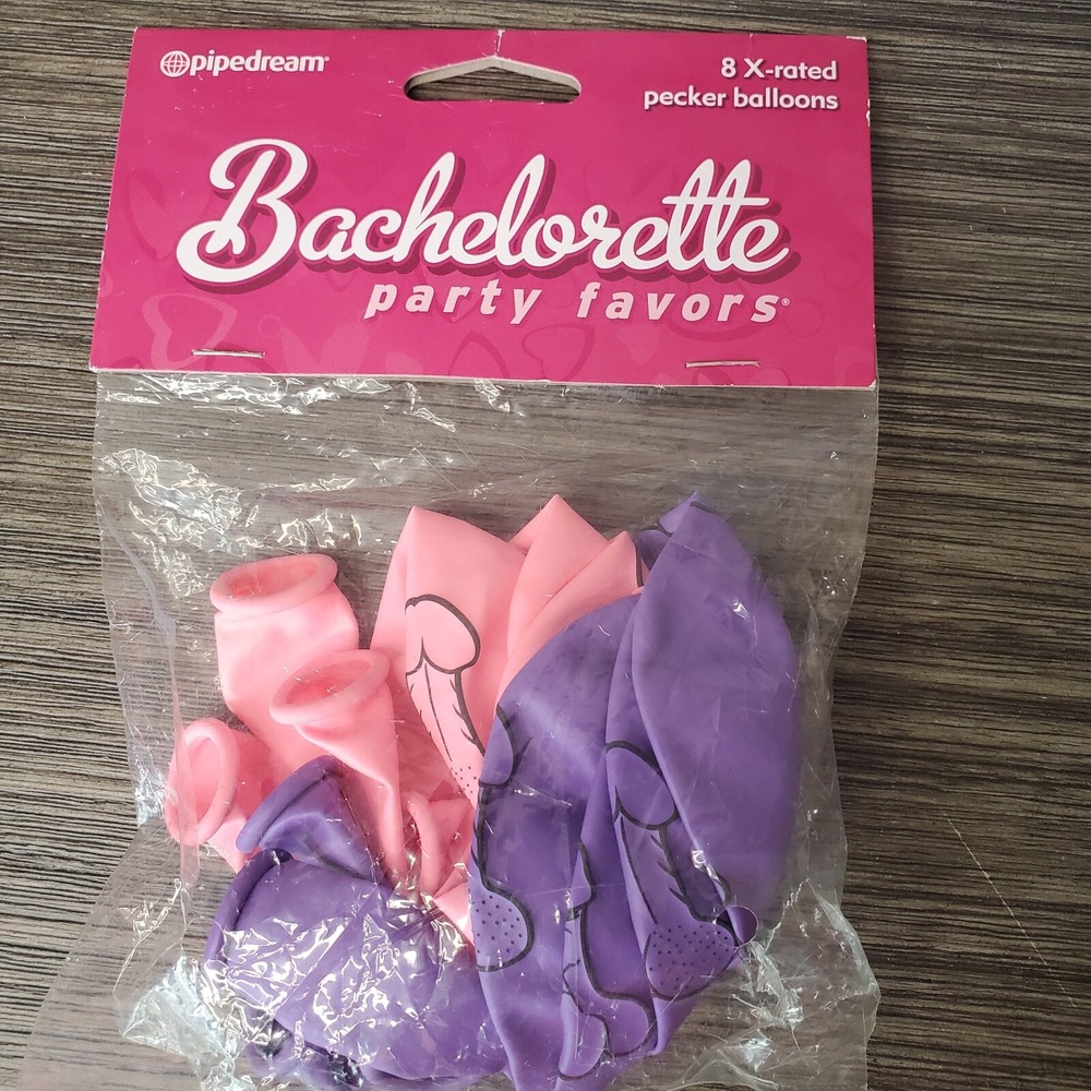 Bachelorette 8 X-Rated Adult Pecker Party Balloons Pink / Purple Gag Prank Gift